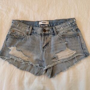 pistola Light Blue Distressed Denim Cutoff Shorts